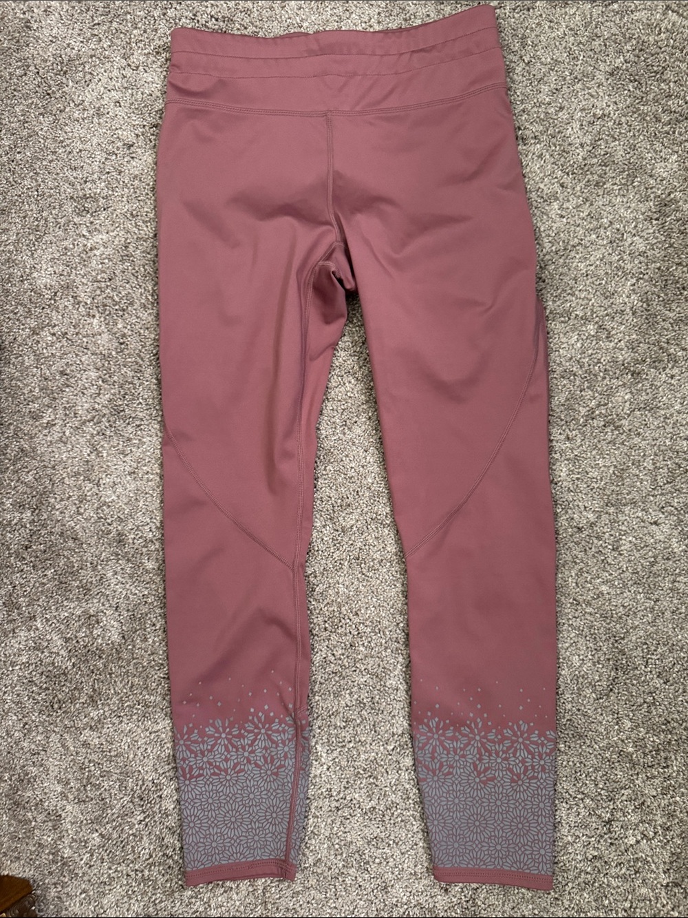 UltraCool by Fabletics Leggings in Dusty Rose with Reflective Hem Detail